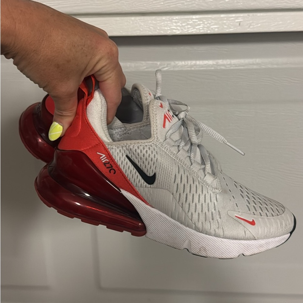 Nike Air Max 270 Gray and Red Sneakers